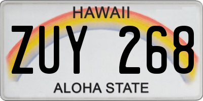 HI license plate ZUY268