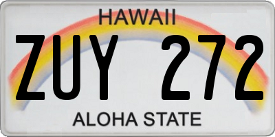 HI license plate ZUY272