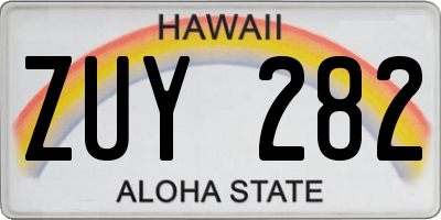HI license plate ZUY282