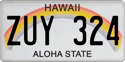 HI license plate ZUY324