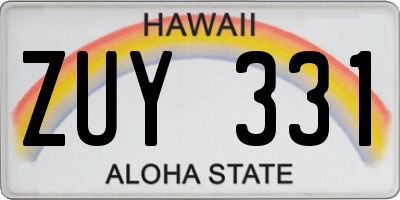 HI license plate ZUY331