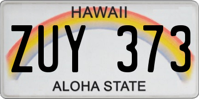 HI license plate ZUY373