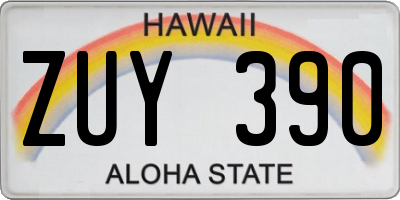 HI license plate ZUY390