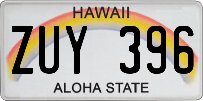 HI license plate ZUY396