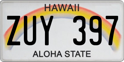 HI license plate ZUY397