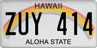 HI license plate ZUY414
