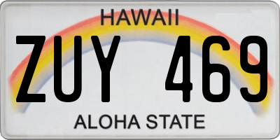 HI license plate ZUY469