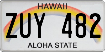 HI license plate ZUY482