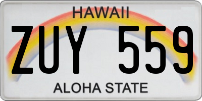 HI license plate ZUY559
