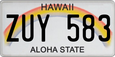 HI license plate ZUY583