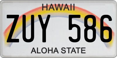 HI license plate ZUY586