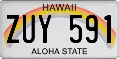 HI license plate ZUY591