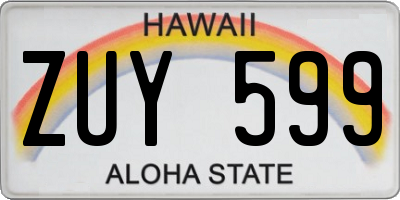 HI license plate ZUY599