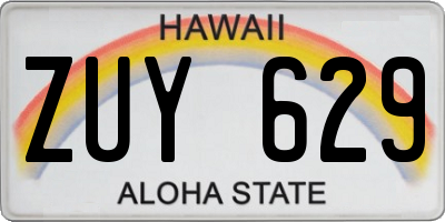 HI license plate ZUY629
