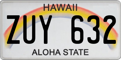 HI license plate ZUY632