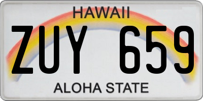 HI license plate ZUY659