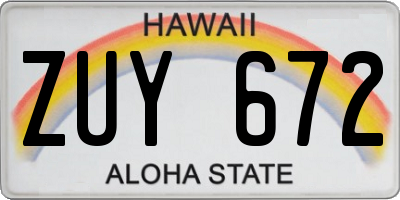 HI license plate ZUY672
