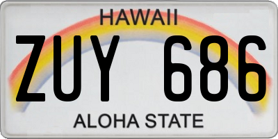 HI license plate ZUY686
