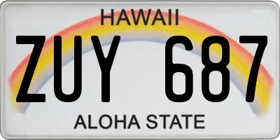 HI license plate ZUY687