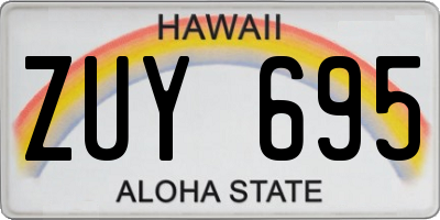 HI license plate ZUY695