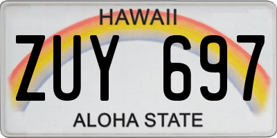 HI license plate ZUY697