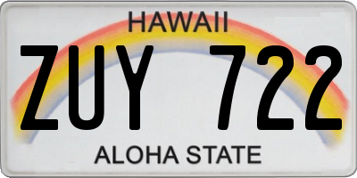 HI license plate ZUY722