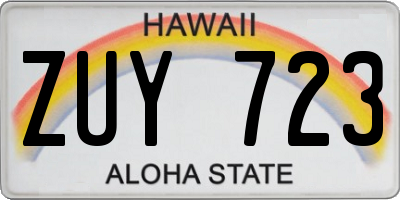 HI license plate ZUY723