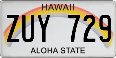 HI license plate ZUY729