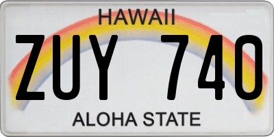 HI license plate ZUY740