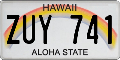 HI license plate ZUY741
