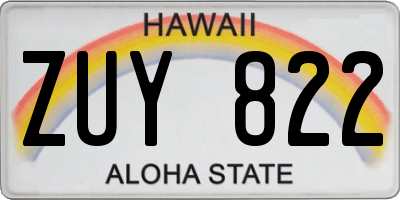 HI license plate ZUY822