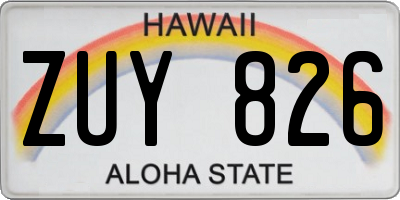 HI license plate ZUY826