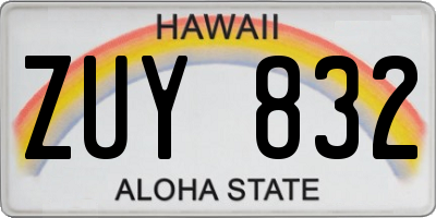 HI license plate ZUY832