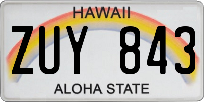 HI license plate ZUY843