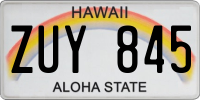 HI license plate ZUY845