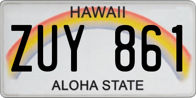 HI license plate ZUY861