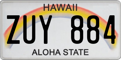 HI license plate ZUY884