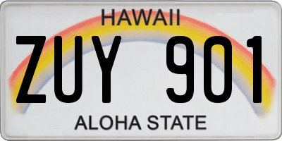 HI license plate ZUY901