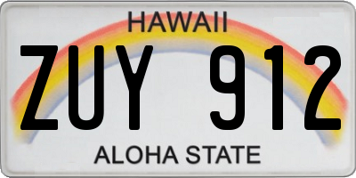 HI license plate ZUY912
