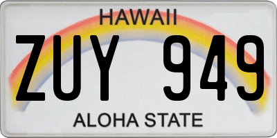 HI license plate ZUY949