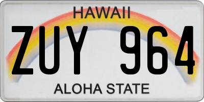 HI license plate ZUY964