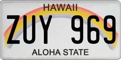 HI license plate ZUY969