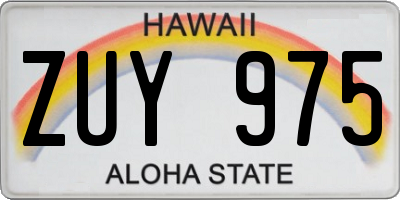 HI license plate ZUY975