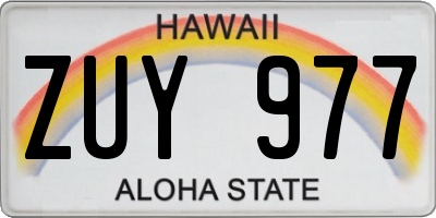 HI license plate ZUY977