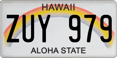HI license plate ZUY979