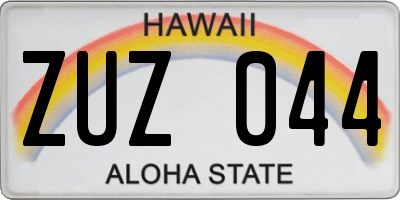 HI license plate ZUZ044