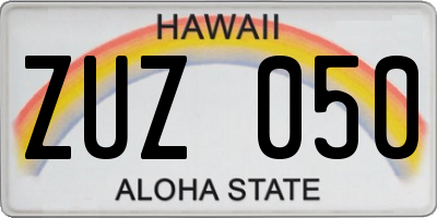 HI license plate ZUZ050