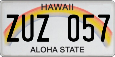 HI license plate ZUZ057