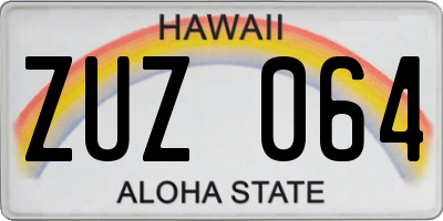 HI license plate ZUZ064