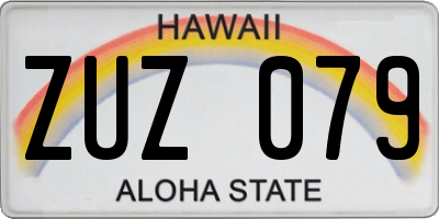HI license plate ZUZ079